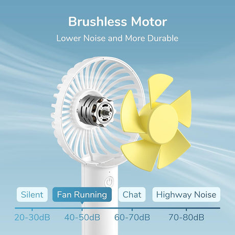 JisuLife Premium Handheld Fan Life1 Plus (FA21), Portable, Type-C, 3 Speeds, 2000mAh, Roz