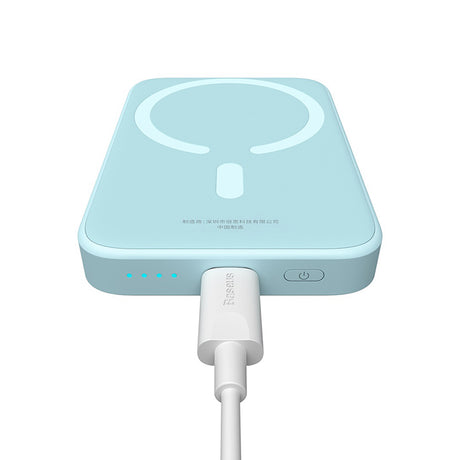 Baterie externa Baseus Mini Air (P10059002313-00), Type-C, MagSafe Charging, 20W, 6000mAh, with Cable Type-C, 30cm, Albastru