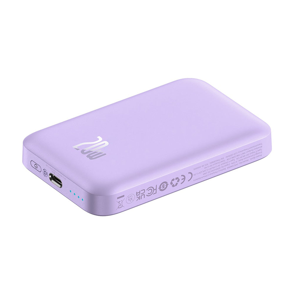 Baterie externa Baseus Mini Air (P10059002513-00), Type-C, MagSafe Charging, 20W, 6000mAh, with Cable Type-C, 30cm, Mov