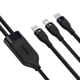 Cablu Baseus Flash Series 2in1 (CA1T2-F01), Type-C to Type-C, Lightning 100W, 1.2m, Negru