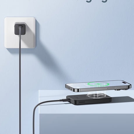 Baterie externa Baseus Mini (P10022107113-00), Type-C, MagSafe Charging, 20W, 5000mAh, with Cable Type-C, 30cm, Negru