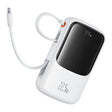 Baterie externa Baseus Qpow Pro+ (P10067101213-00), Lightning, 2x Type-C, USB, 22.5W, 10000mAh, Cable Type-C, Alb