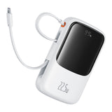 Baterie externa Baseus Qpow Pro+ (P10067101213-00), Lightning, 2x Type-C, USB, 22.5W, 10000mAh, Cable Type-C, Alb