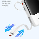 Baterie externa Baseus Qpow Pro+ (P10067101213-00), Lightning, 2x Type-C, USB, 22.5W, 10000mAh, Cable Type-C, Alb