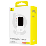 Baterie externa Baseus Qpow Pro+ (P10067101213-00), Lightning, 2x Type-C, USB, 22.5W, 10000mAh, Cable Type-C, Alb