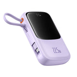 Baterie externa Baseus Qpow Pro+ (P10067101513-00), Lightning, 2x Type-C, USB, 22.5W, 10000mAh, Cable Type-C, Mov