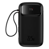 Baterie externa Baseus Qpow Pro+ (P10055003113-00), Lightning, 2x Type-C, USB, 22.5W, 10000mAh, Cable Type-C, 30cm, Negru