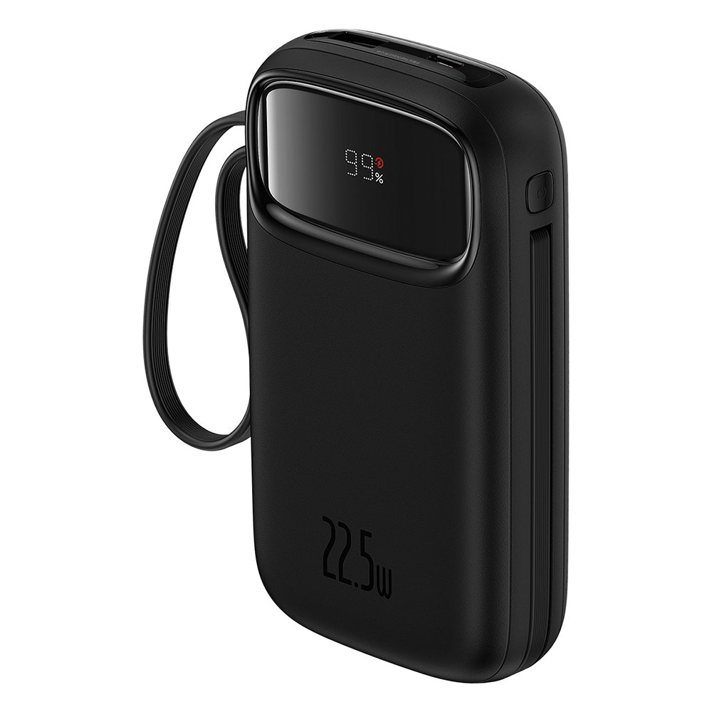Baterie externa Baseus Qpow Pro+ (P10055003113-00), Lightning, 2x Type-C, USB, 22.5W, 10000mAh, Cable Type-C, 30cm, Negru