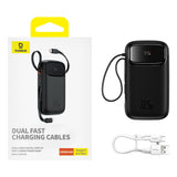 Baterie externa Baseus Qpow Pro+ (P10055003113-00), Lightning, 2x Type-C, USB, 22.5W, 10000mAh, Cable Type-C, 30cm, Negru