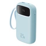 Baterie externa Baseus Qpow Pro+ (P10055003313-00), Lightning, 2x Type-C, USB, 22.5W, 10000mAh, Cable Type-C, 30cm, Albastru