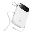 Baterie externa Baseus Qpow Pro+ (P10055002223-00), Lightning, 2x Type-C, USB, 22.5W, 20000mAh, Cable Type-C, 30cm, Alb