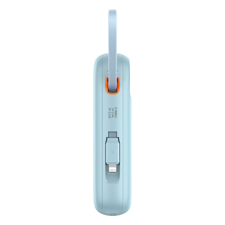 Baterie externa Baseus Qpow Pro+ (P10055002313-00), Lightning, 2x Type-C, USB, 22.5W, 20000mAh, Cable Type-C, 30cm, Albastru