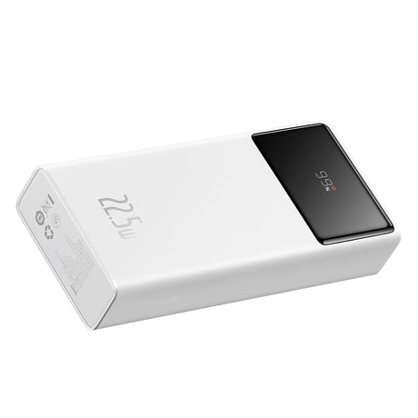 Baterie externa Baseus Star-Lord (PPXJ080002), 2x USB, Type-C, Micro-USB, 22.5W, 20000mAh, Cable Type-C, 3A, 30cm, Alb