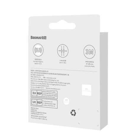 Suport Baseus (set de 2) Metal Ring Magnetic Series (PCCH000001), Universal Phone Ring for Samsung, iPhone, Negru
