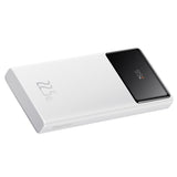 Baterie externa Baseus Star-Lord (PPXJ100002), 2x USB, Type-C, Micro-USB, 22.5W, 10000mAh, Cable Type-C, 3A, 30cm, Alb