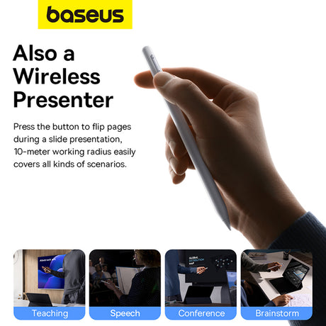 Stylus Baseus Stylus Pen Smooth Writing 2 (P80015805211-00), Active, Wireless Charging, Detachable Tip, 130mAh, for iPad, Alb