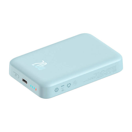 Baterie externa Baseus Magnetic Mini (PPCX110103), USB-C, MagSafe, 10000mAh, 20W, with Cable Type-C, 3A, 30cm, Bleu