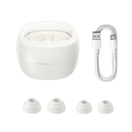Casti Baseus Bowie WM02 (NGTW370202), Bluetooth 5.3, TWS, In-Ear, with Microphone, Crem Y White