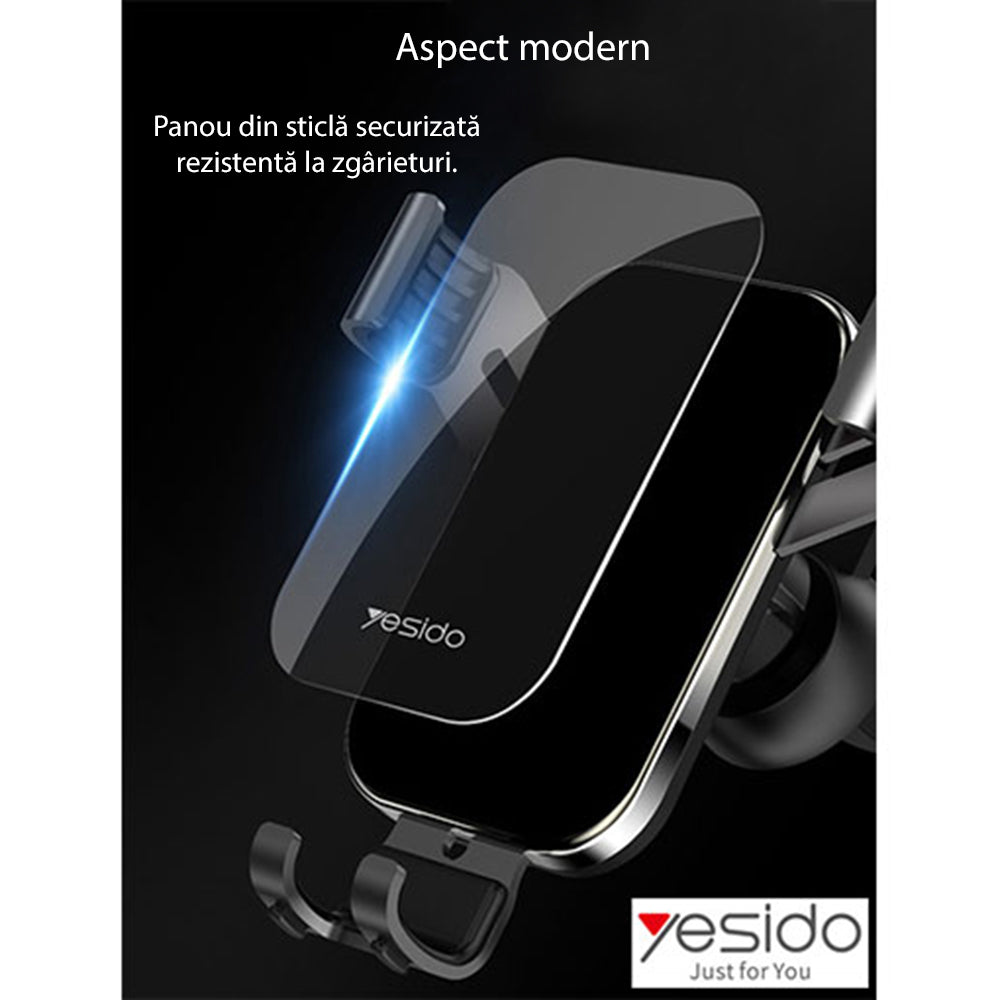 Suport Yesido (C87), Gravity Grip for Air Vent, Negru
