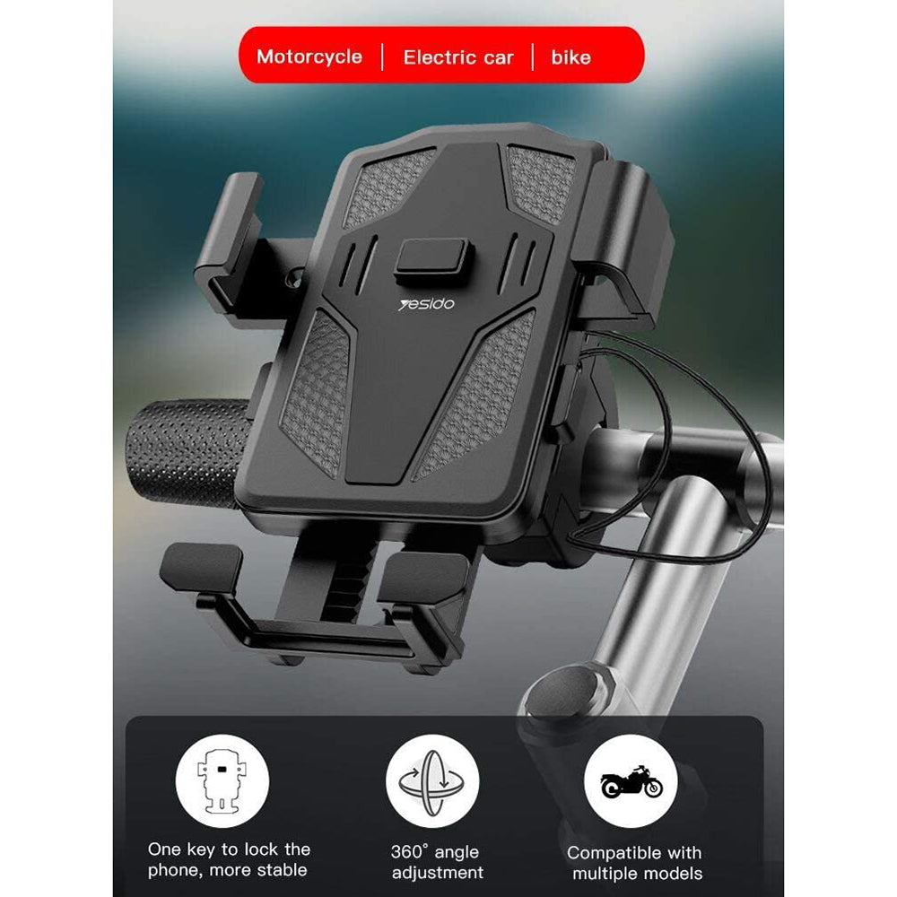 Suport Yesido Bike (C94), Automatic Grip, Front Straps, Negru