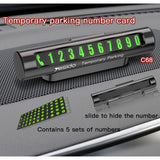 Gadget Yesido Parking Number (C68), for Dashboard, Fluorescent Digits, Number Hiding, Weather-Resistant, Aluminum Alloy, Negru