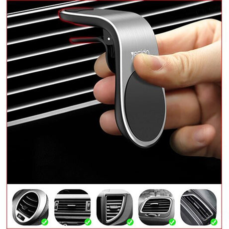 Suport Yesido (C64), Magnetic Grip for Air Vent, Negru