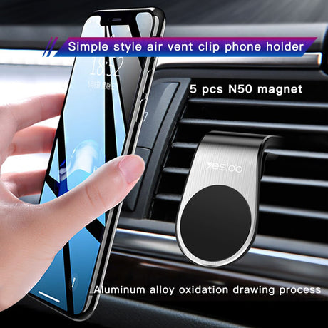 Suport Yesido (C64), Magnetic Grip for Air Vent, Negru