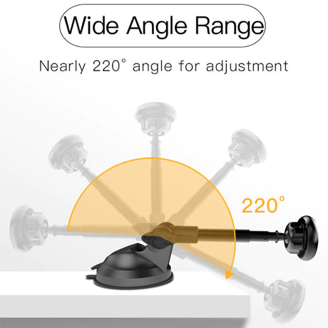 Suport Yesido (C41), Extendable Arm, 360° Rotation Angle, for Dashboard, Windshield, Negru