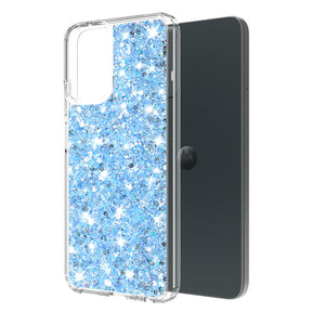 Husa de protectie Techsuit Sparkly Glitter compatibil cu Motorola Moto G14, Albastru
