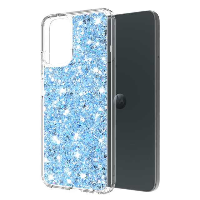 Husa de protectie Techsuit Sparkly Glitter compatibil cu Motorola Moto G34 / Moto G45, Albastru