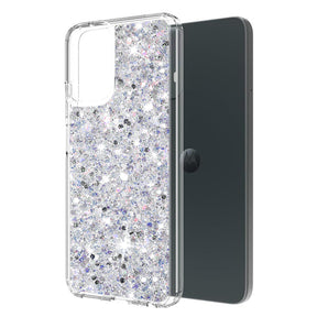 Husa de protectie Techsuit Sparkly Glitter compatibil cu Motorola Moto G34 / Moto G45, Alb