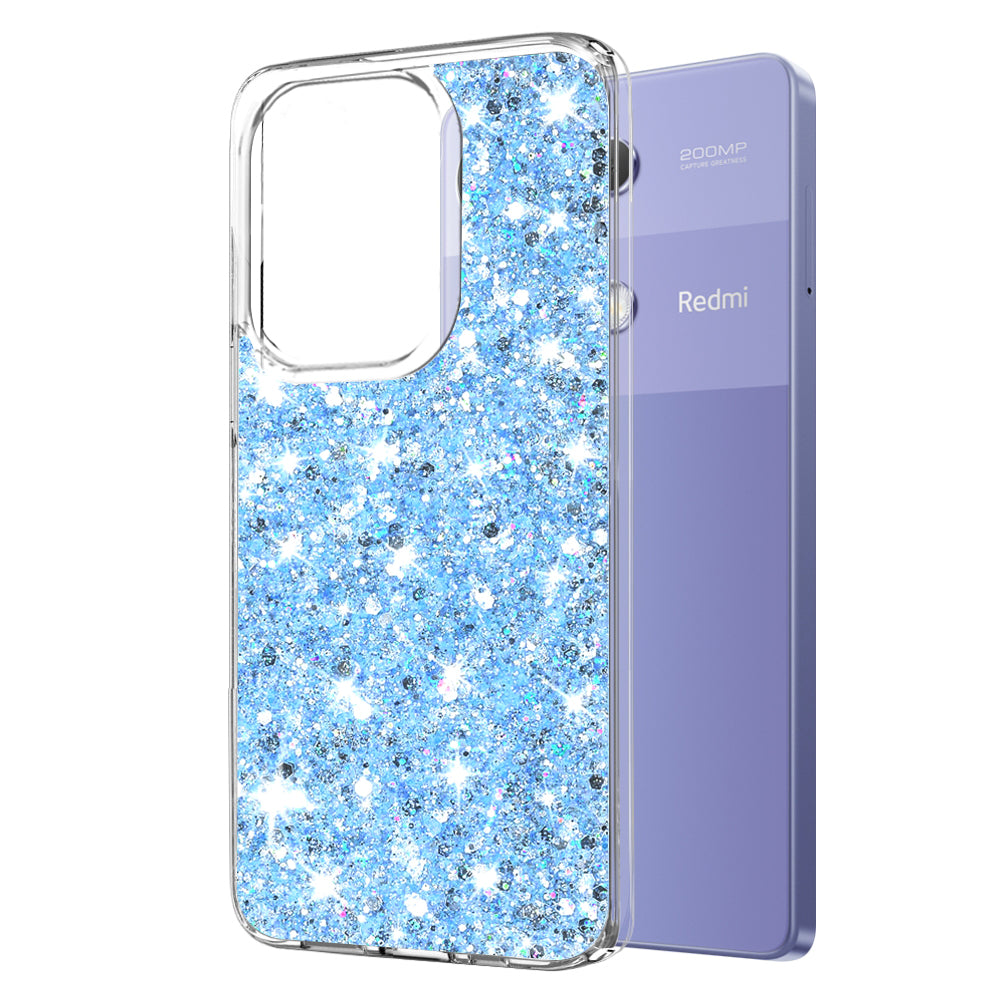Husa de protectie Techsuit Sparkly Glitter compatibil cu Xiaomi Redmi Note 13 Pro 4G / Poco M6 Pro 4G, Albastru
