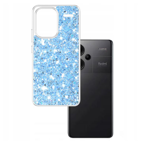 Husa de protectie Techsuit Sparkly Glitter compatibil cu Xiaomi Redmi Note 13 Pro+ 5G, Albastru