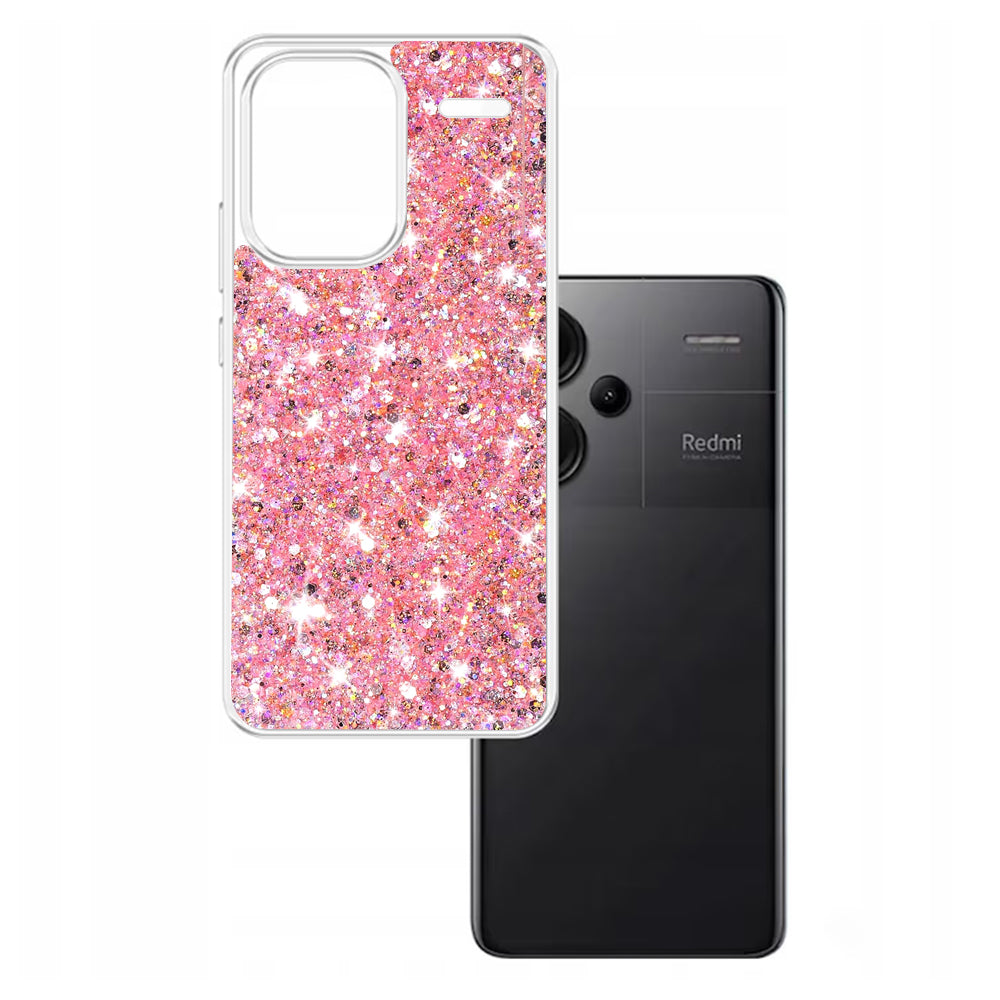Husa de protectie Techsuit Sparkly Glitter compatibil cu Xiaomi Redmi Note 13 Pro+ 5G, Roz