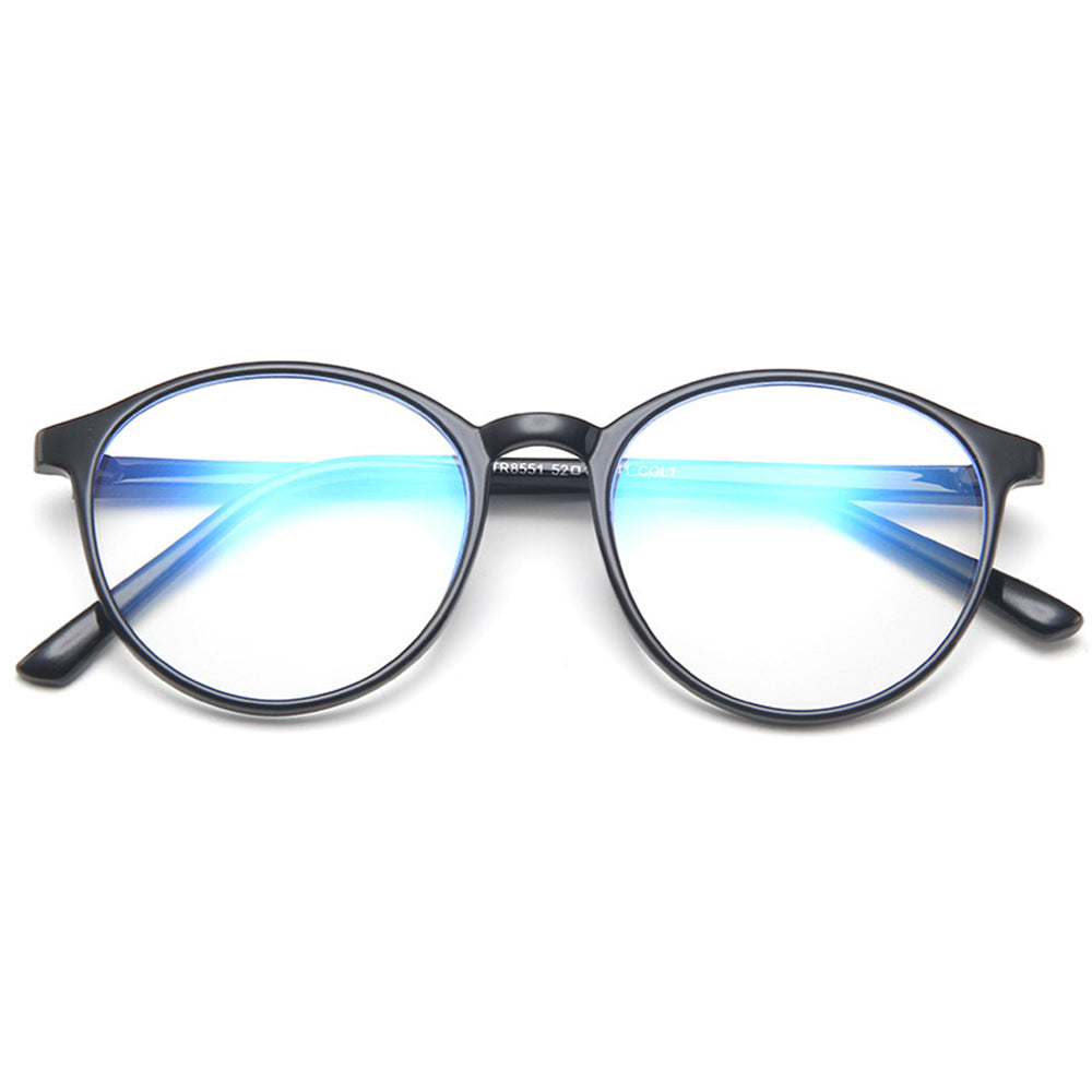 Techsuit Anti-Blue Light Glasses Reflex TR90 (F8551-C2), Round, Nisipiu Black