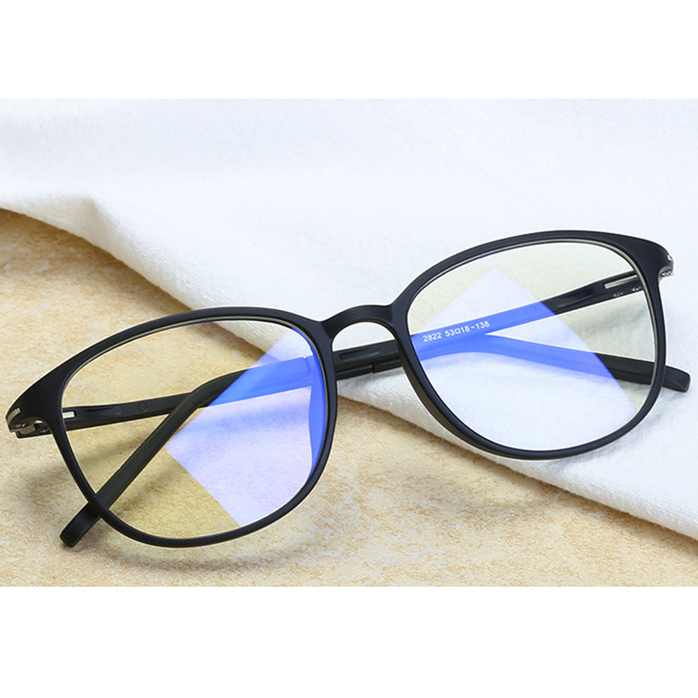 Techsuit Anti-Blue Light Glasses Reflex PC (F2822), Round, Nisipiu Black
