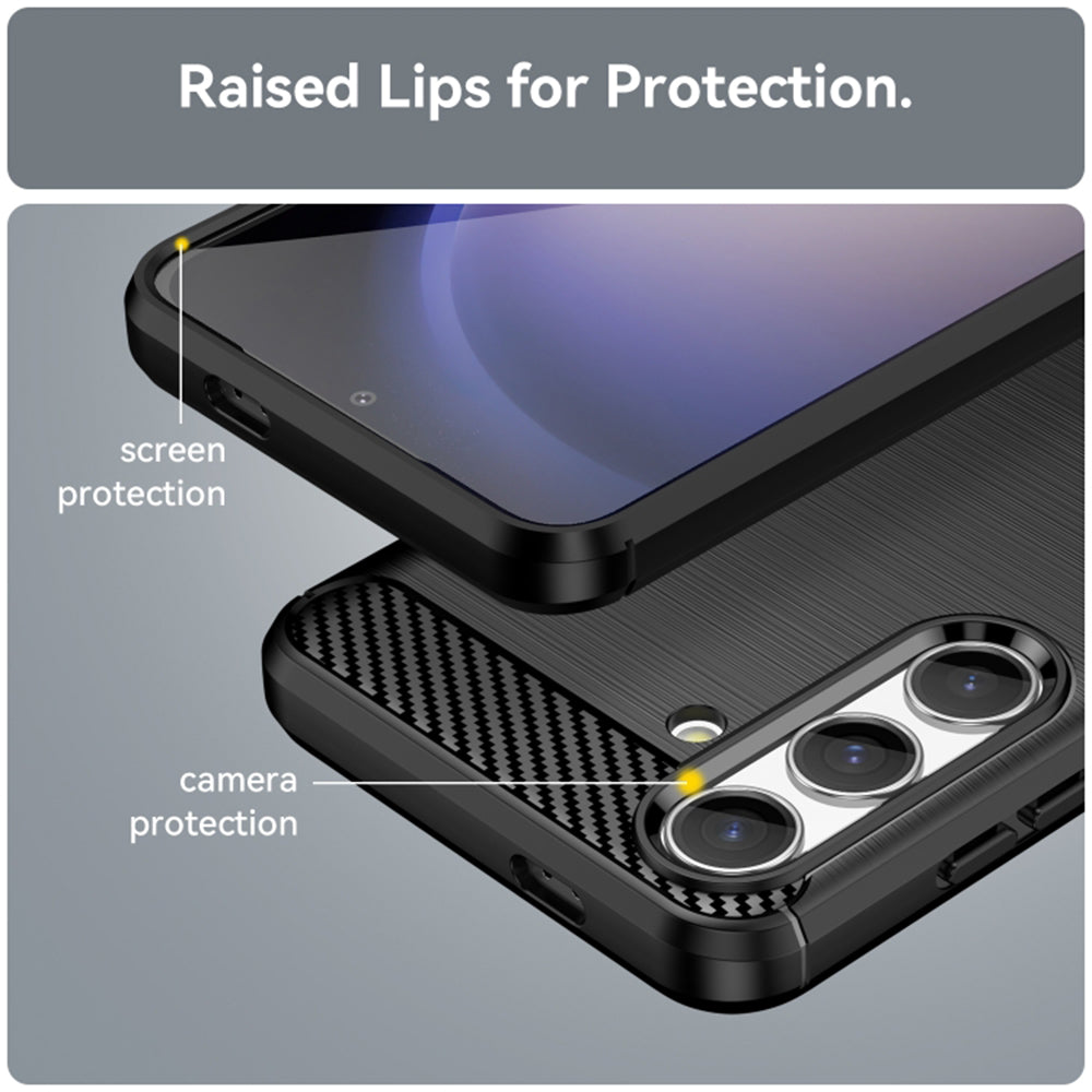 Husa de protectie Techsuit Carbon Silicone compatibil cu Samsung Galaxy S24 FE, Negru