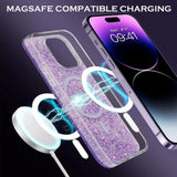 Husa de protectie Techsuit Sparkly Glitter MagSafe compatibil cu iPhone 16 Plus, Mov