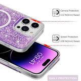 Husa de protectie Techsuit Sparkly Glitter MagSafe compatibil cu iPhone 16 Plus, Mov
