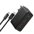 Incarcator Baseus GaN5 Pro Digital (P10110825113-00), Type-C Cable Included, Fast Charger, 2xType-C, USB, 160W, 240W, Negru