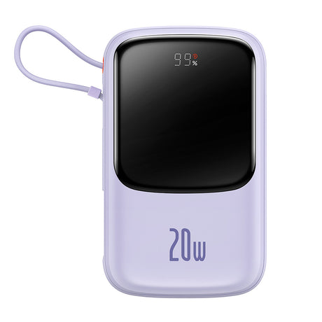 Baterie externa Baseus Qpow Pro (PPQD030005), Lightning, Type-C, USB, 20000mAh, 20W, with Cable USB-C, Lightning, 3A, Mov