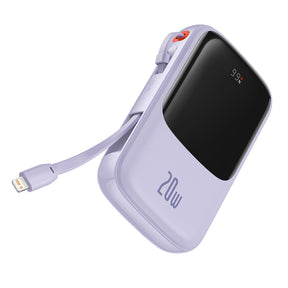 Baterie externa Baseus Qpow Pro (PPQD030005), Lightning, Type-C, USB, 20000mAh, 20W, with Cable USB-C, Lightning, 3A, Mov