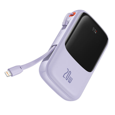 Baterie externa Baseus Qpow Pro (PPQD030005), Lightning, Type-C, USB, 20000mAh, 20W, with Cable USB-C, Lightning, 3A, Mov