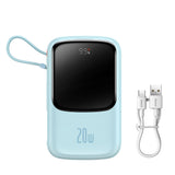 Baterie externa Baseus Qpow Pro (PPQD030003), Lightning, Type-C, USB, 20000mAh, 20W, with Cable USB-C, Lightning, 3A, Albastru