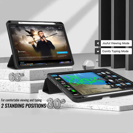 Husa de protectie tableta Techsuit Flex Trifold (with Pencil Holder) compatibil cu iPad Air 13 (2024) / Air 13 (2025) / Air 13 (2026), Roz