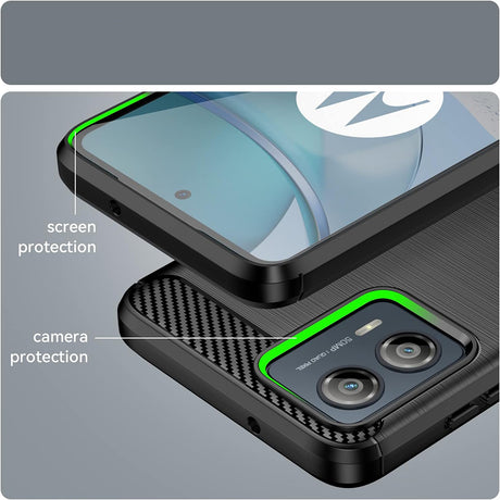 Husa de protectie Techsuit Carbon Silicone compatibil cu Motorola Moto G85, Negru