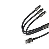 Cablu Baseus Tugsten Gold 3in1 (CAMLTWJ-01), USB to Type-C, Lightning, Micro-USB 3.5A, 1.5m, Negru
