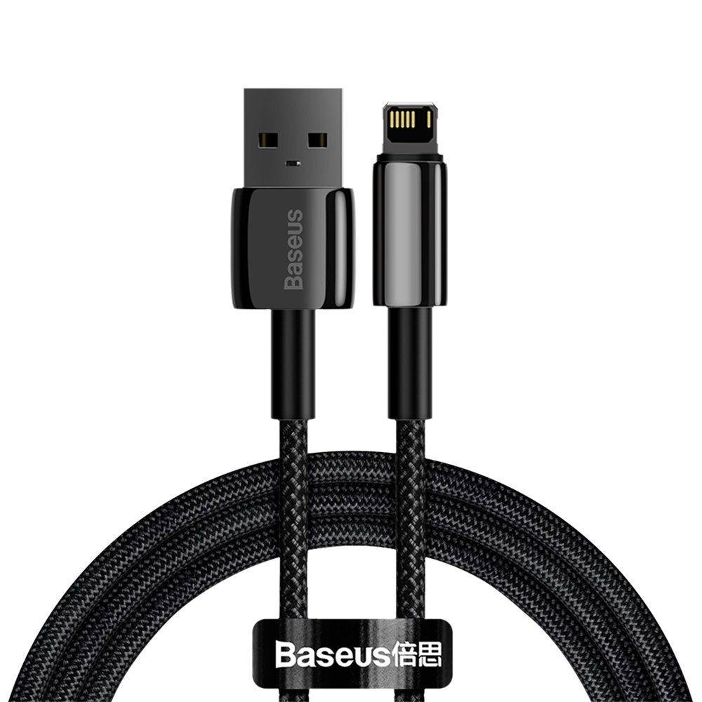 Cablu Baseus Tugsten Gold (CALWJ-01), USB to Lightning, 2.4A, 1m, Negru