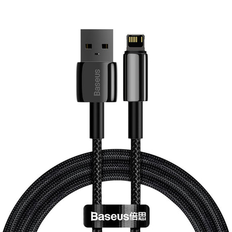 Cablu Baseus Tugsten Gold (CALWJ-01), USB to Lightning, 2.4A, 1m, Negru
