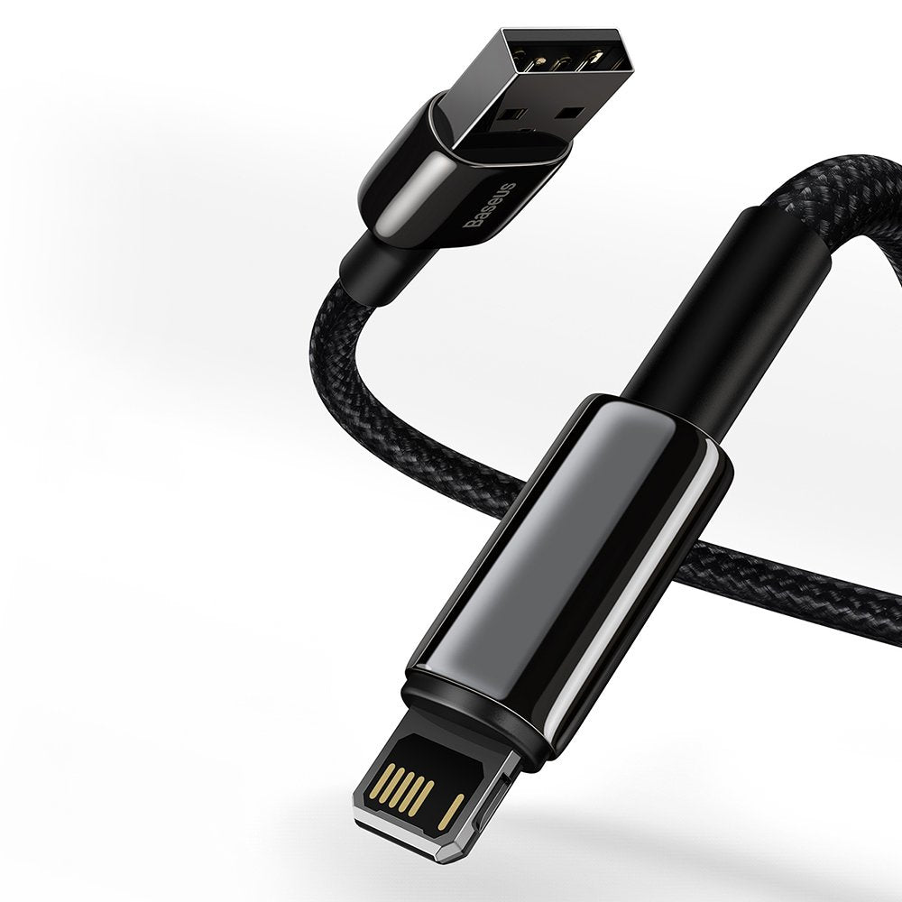 Cablu Baseus Tugsten Gold (CALWJ-01), USB to Lightning, 2.4A, 1m, Negru